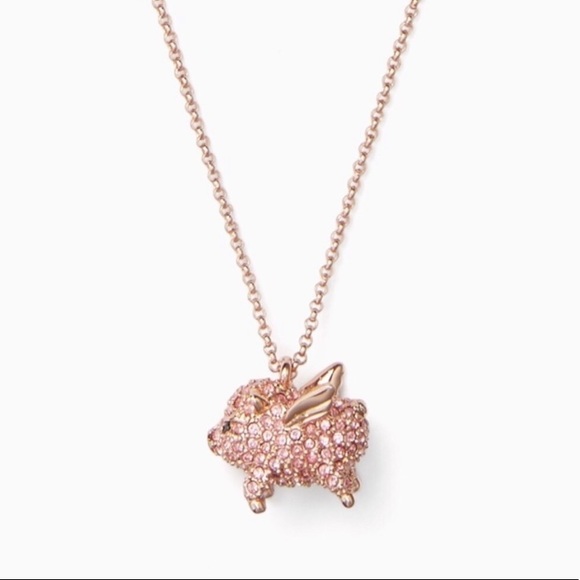 kate spade Jewelry - ♠️Kate Spade Imagination Pave Pink Piggy Necklace NWT